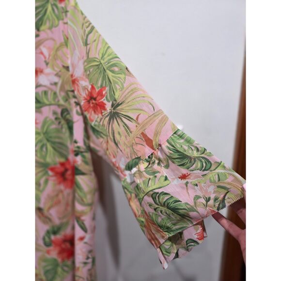 J. Jill Tropical Floral Print Lightweight Breezy Long Sleeve Tunic Top Dress, XL - Picture 5 of 11